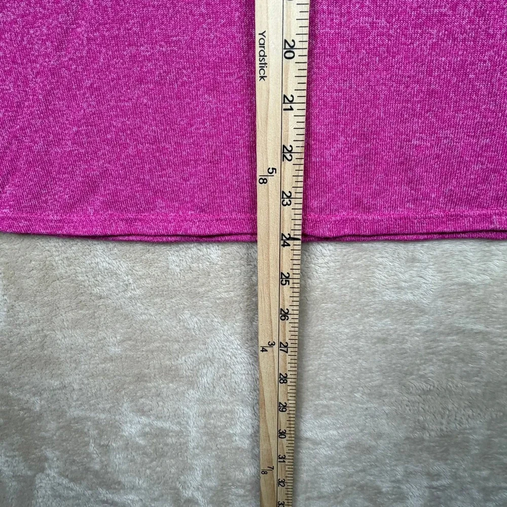 Natori Womens Magenta Pink‎ Heathered V-Neck Short Sleeve Ribbed Top Size M - Picture 7 of 7